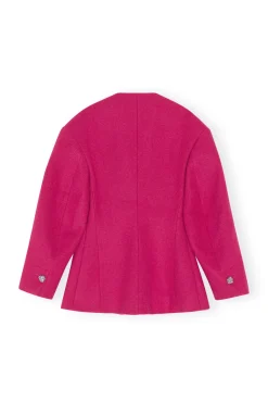 Discount GANNI Blazer Aus Wool Fiery Red