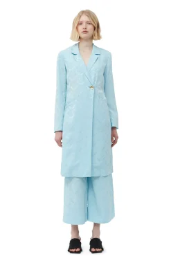 Hot GANNI Blazerkleid Aus Viscose-Jacquard Corydalis Blue