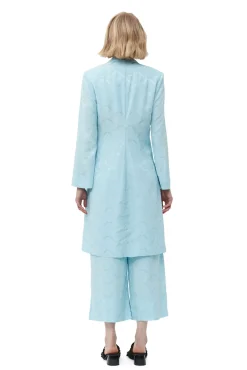 Hot GANNI Blazerkleid Aus Viscose-Jacquard Corydalis Blue