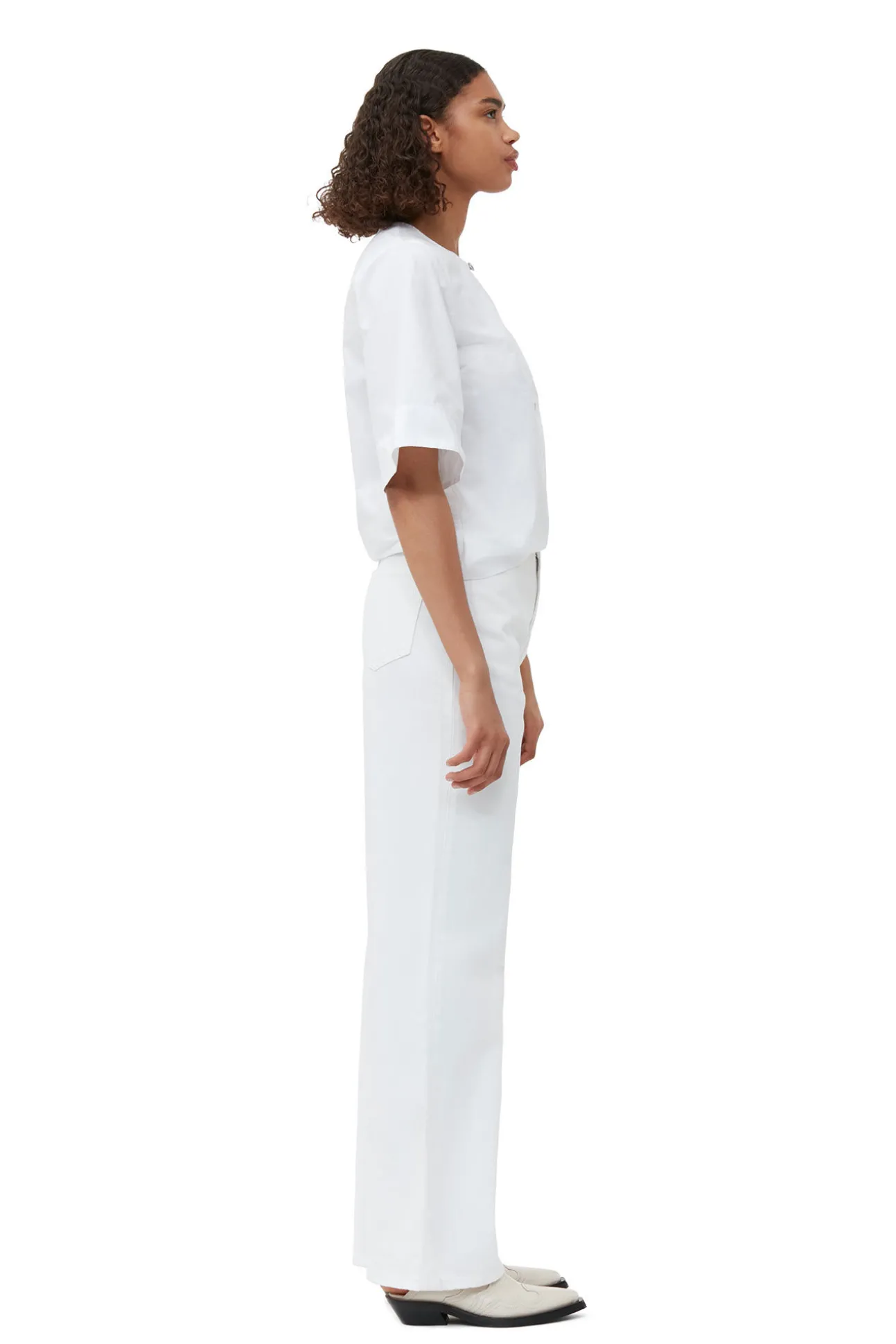 Best GANNI Bluse Aus Cotton Poplin Bright White