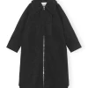 Hot GANNI Boucle Wool Coat Black