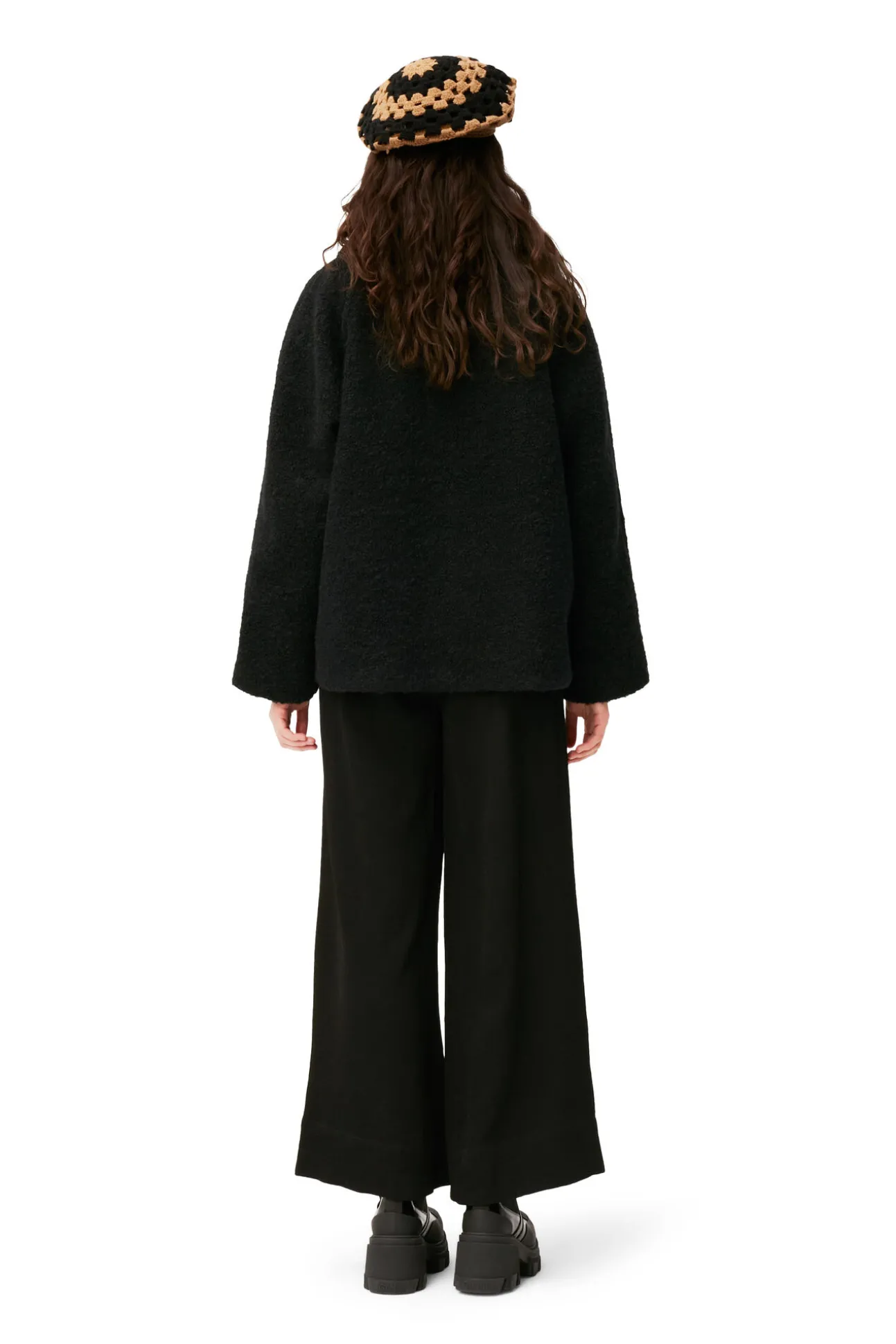 Online GANNI Boucle-Jacke Aus Wool Black