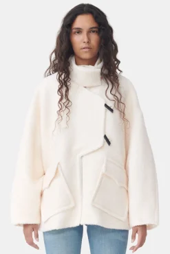 Flash Sale GANNI Boucle-Wool-Schulterjacke Egret