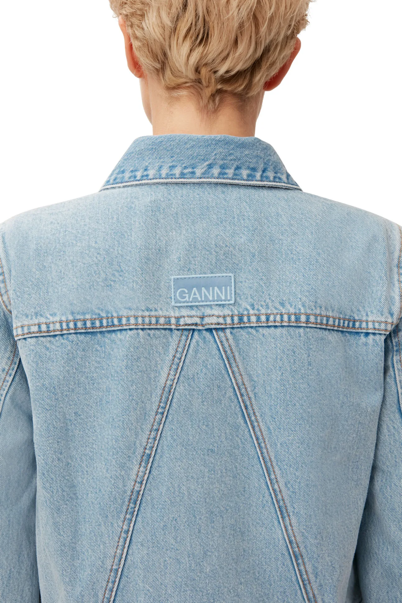 Shop GANNI Camy-Jeansjacke Light Blue Stone