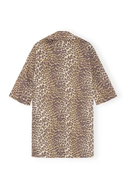 Best GANNI Canvas-Mäntel Mit Leopardenprint Almond Milk