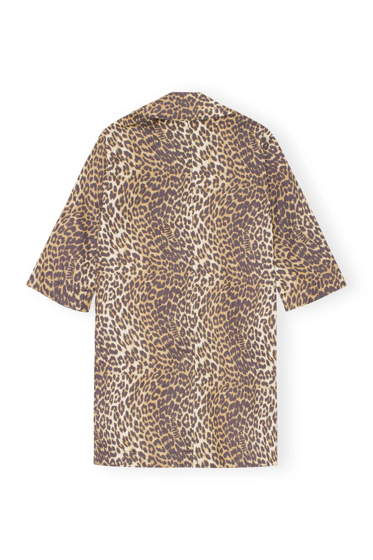Best GANNI Canvas-Mäntel Mit Leopardenprint Almond Milk