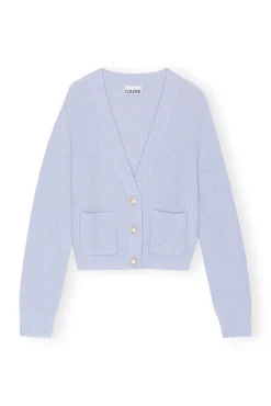 Best Sale GANNI Cardigan Aus Weicher Wolle Brunnera Blue