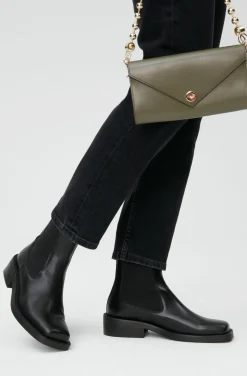 Outlet GANNI Chelsea Boots Mit Quadratischer Spitze Black