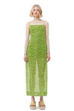 Cheap GANNI Chiffon Midi-Slipkleid Tender Shoots