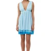 Cheap GANNI Chiffon-Minikleid Ethereal Blue