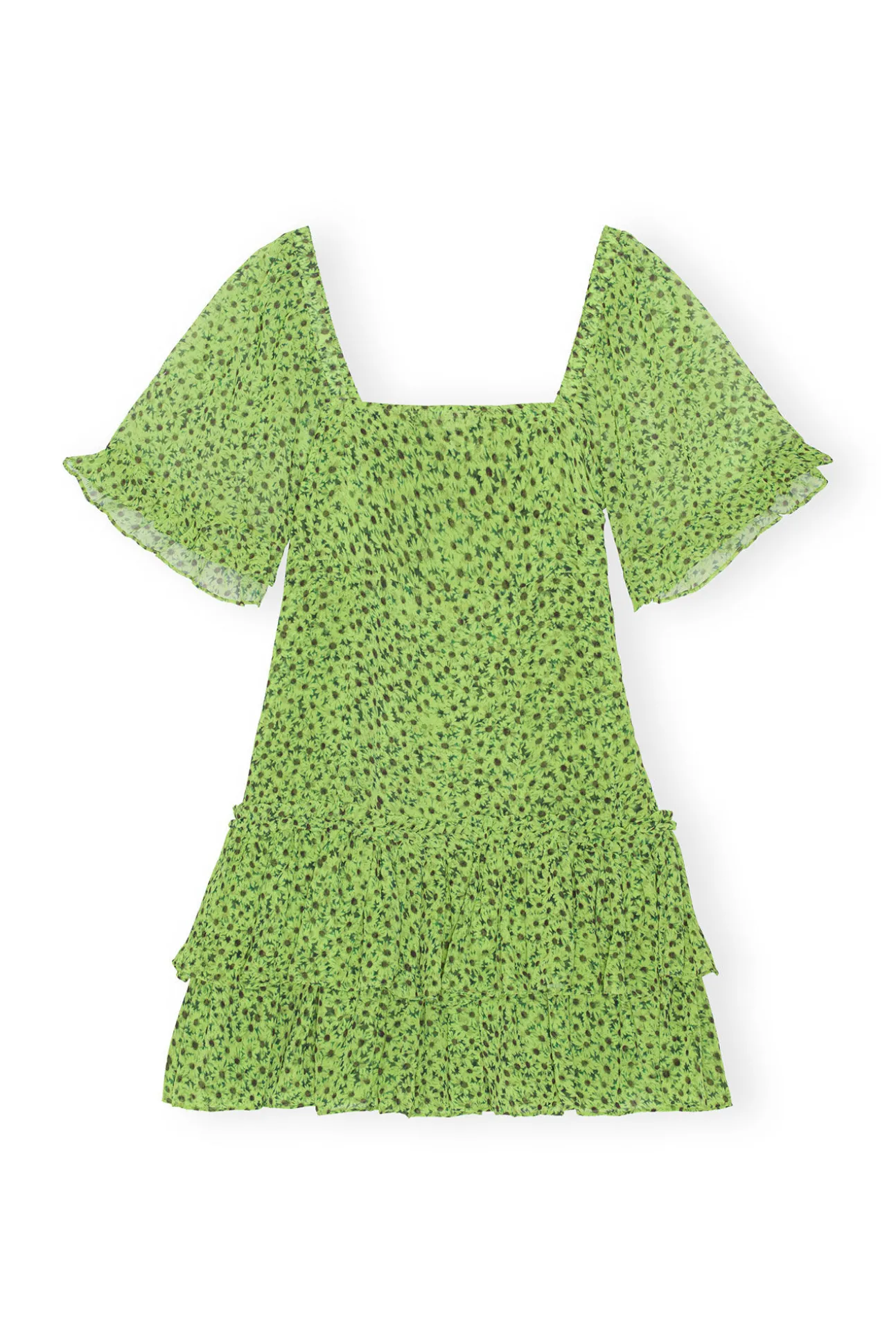 Sale GANNI Chiffon-Minikleid Tender Shoots