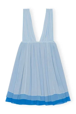 Cheap GANNI Chiffon-Minikleid Ethereal Blue