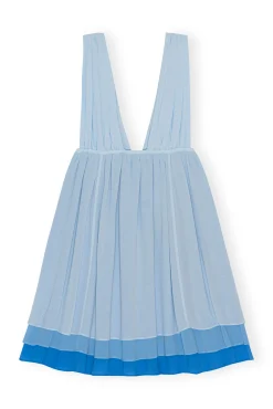 Cheap GANNI Chiffon-Minikleid Ethereal Blue