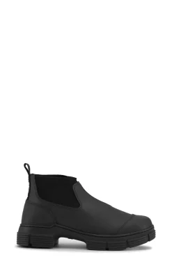 Shop GANNI City-Stiefeletten Aus Rubber Black