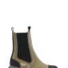 Best Sale GANNI Cleated Heeled Mid Chelsea Transp Welt Nap Petrified Oak