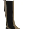 Best GANNI Cleated High Chelsea Boot Transp Welt Naplack Petrified Oak