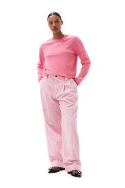 Clearance GANNI Corduroy-Hose Lilac Sachet