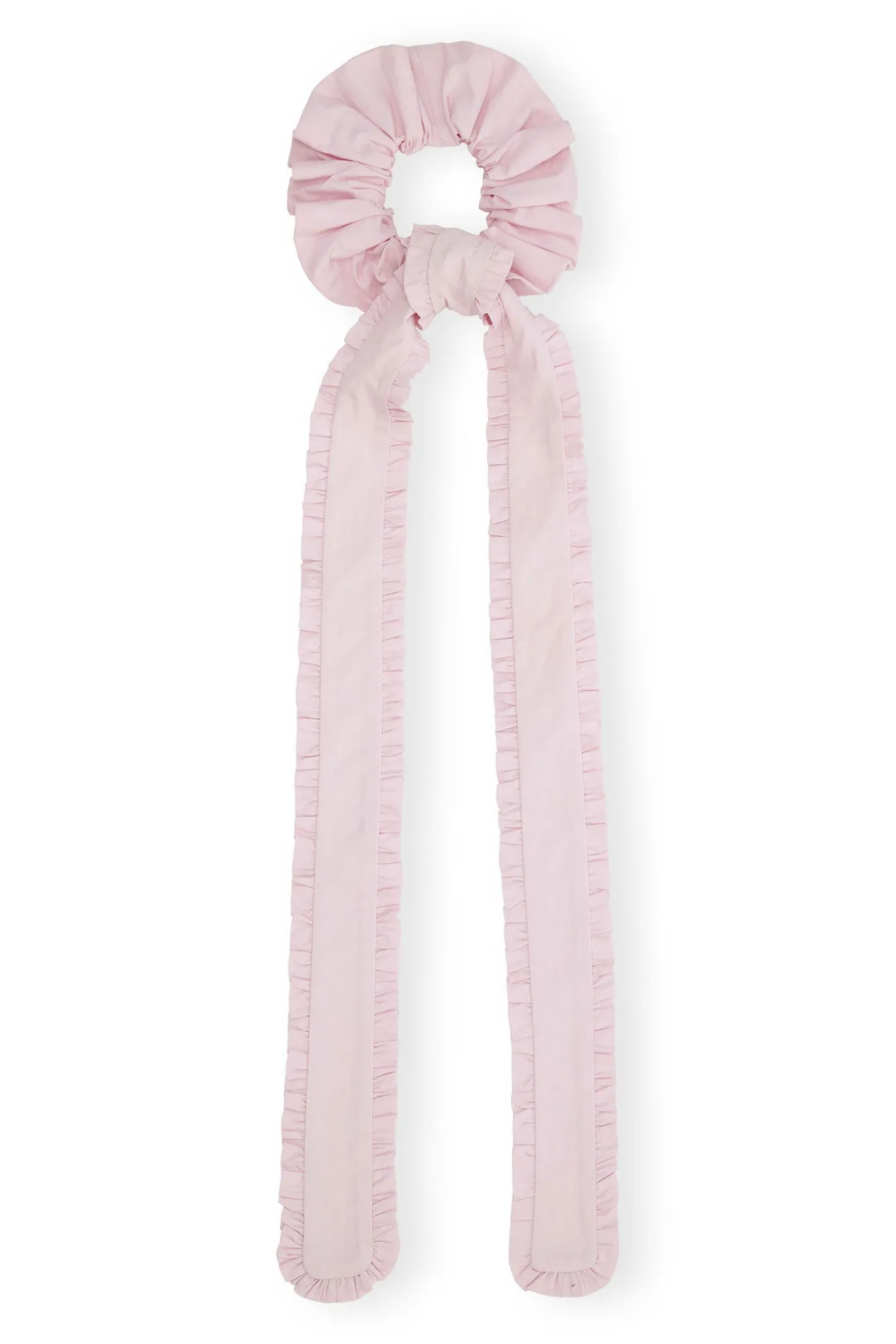 Outlet GANNI Cotton Poplin Frill Bow Scrunchie Light Lilac
