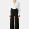 Sale GANNI Cotton Poplin Frill Hemd Bright White