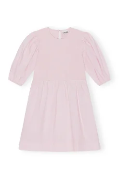 Shop GANNI Cotton Poplin Mini Smock Dress Light Lilac