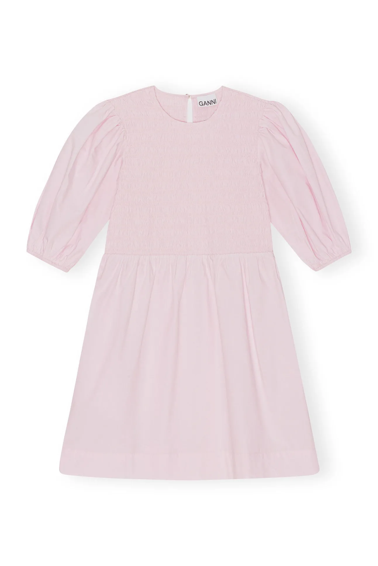 Shop GANNI Cotton Poplin Mini Smock Dress Light Lilac