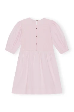 Shop GANNI Cotton Poplin Mini Smock Dress Light Lilac