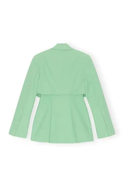 Fashion GANNI Cotton Suiting Blazer Peapod