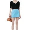 Store GANNI Cotton Suiting Mini Skirt Ethereal Blue