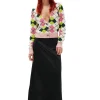 New GANNI Cotton-Cardigan Mit V-Ausschnitt Und Grafik Multicolour