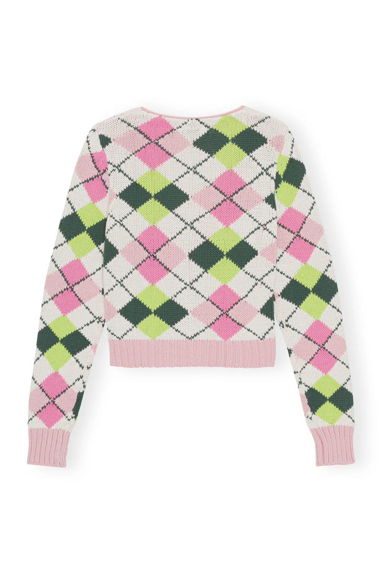 New GANNI Cotton-Cardigan Mit V-Ausschnitt Und Grafik Multicolour