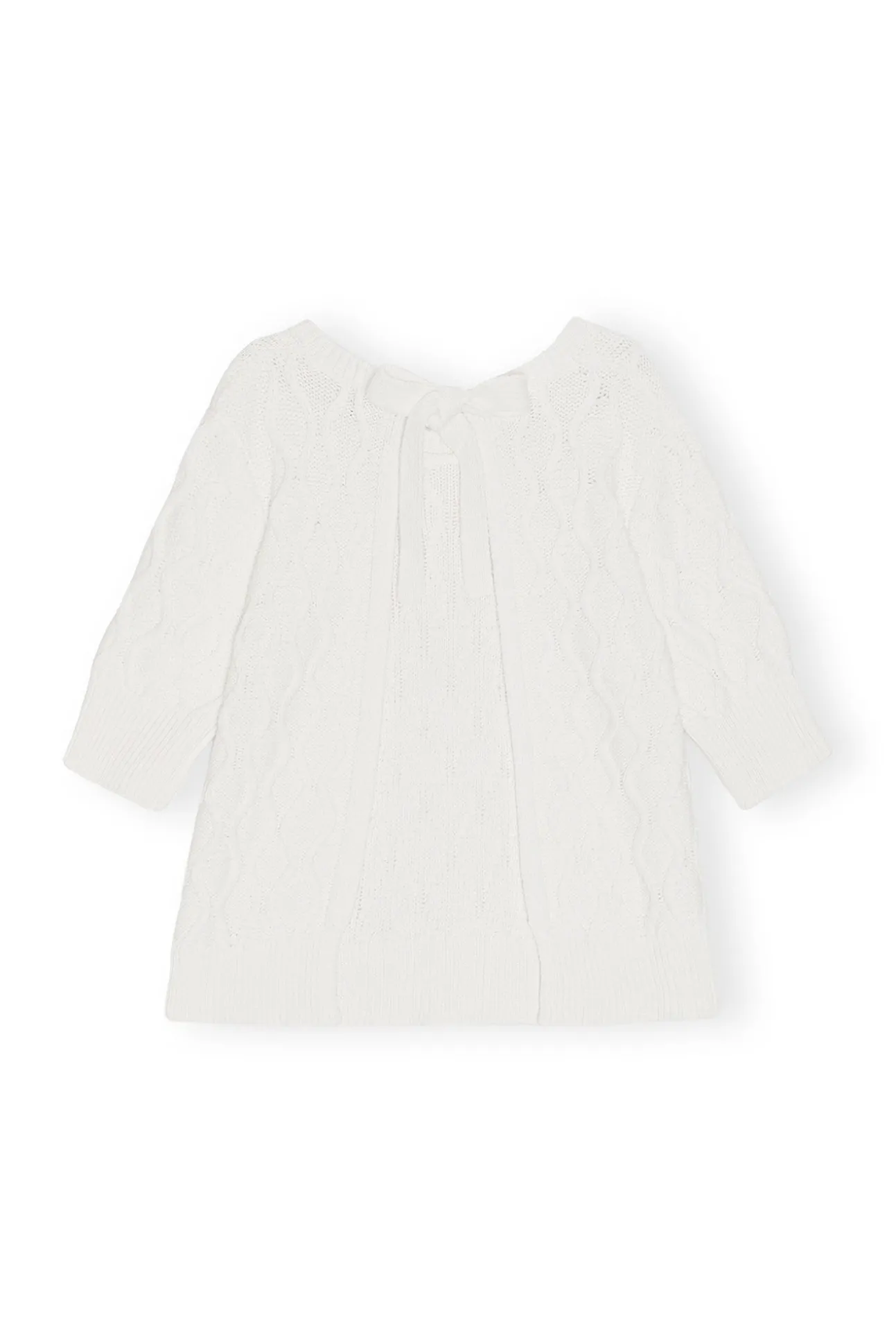 Sale GANNI Cotton-Oberteil Mit Zopfmuster Und Offenem Rucken Bright White