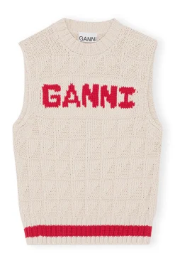 Clearance GANNI Cotton-Rope-Weste Alabaster Gleam