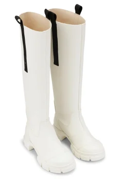 New GANNI Country Boot Egret