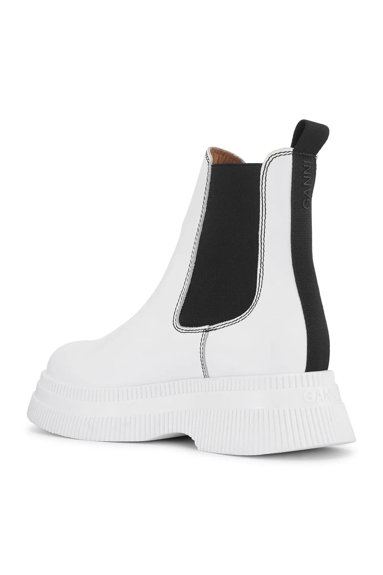 Shop GANNI Creepers Chelsea Boot Tonal Egret