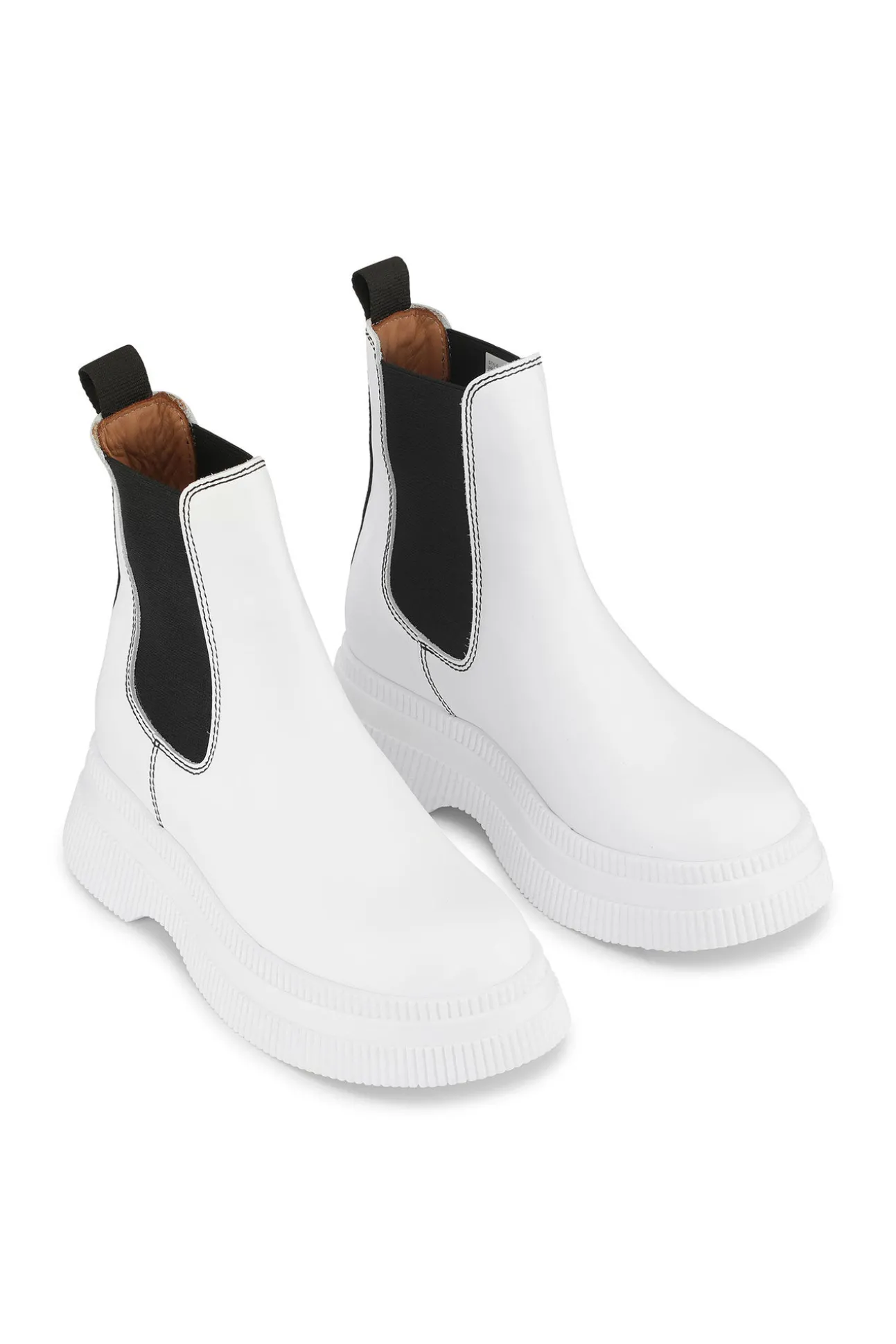Shop GANNI Creepers Chelsea Boot Tonal Egret
