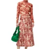 Store GANNI Crinkled Satin Maxi Skirt Marsala