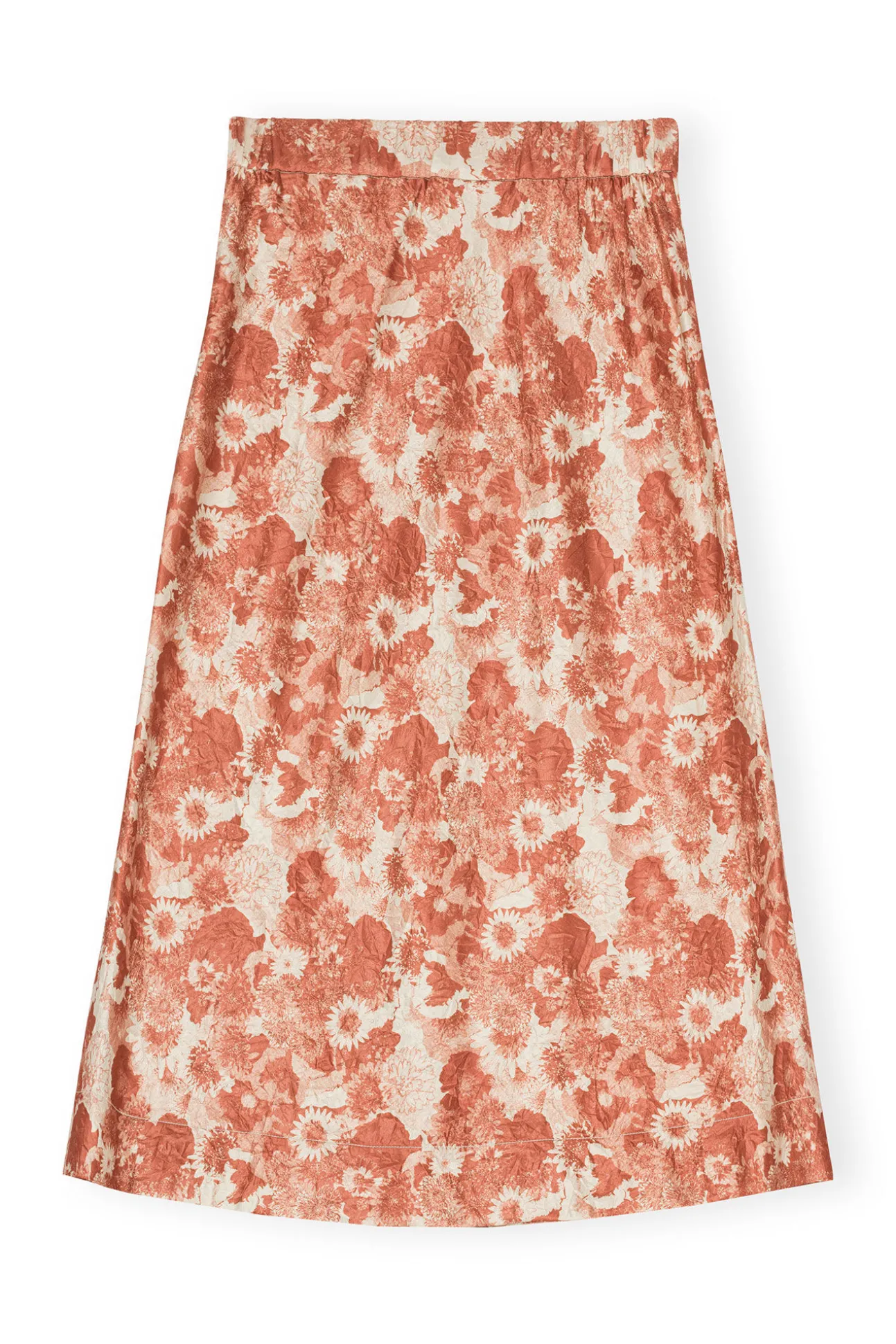 Store GANNI Crinkled Satin Maxi Skirt Marsala