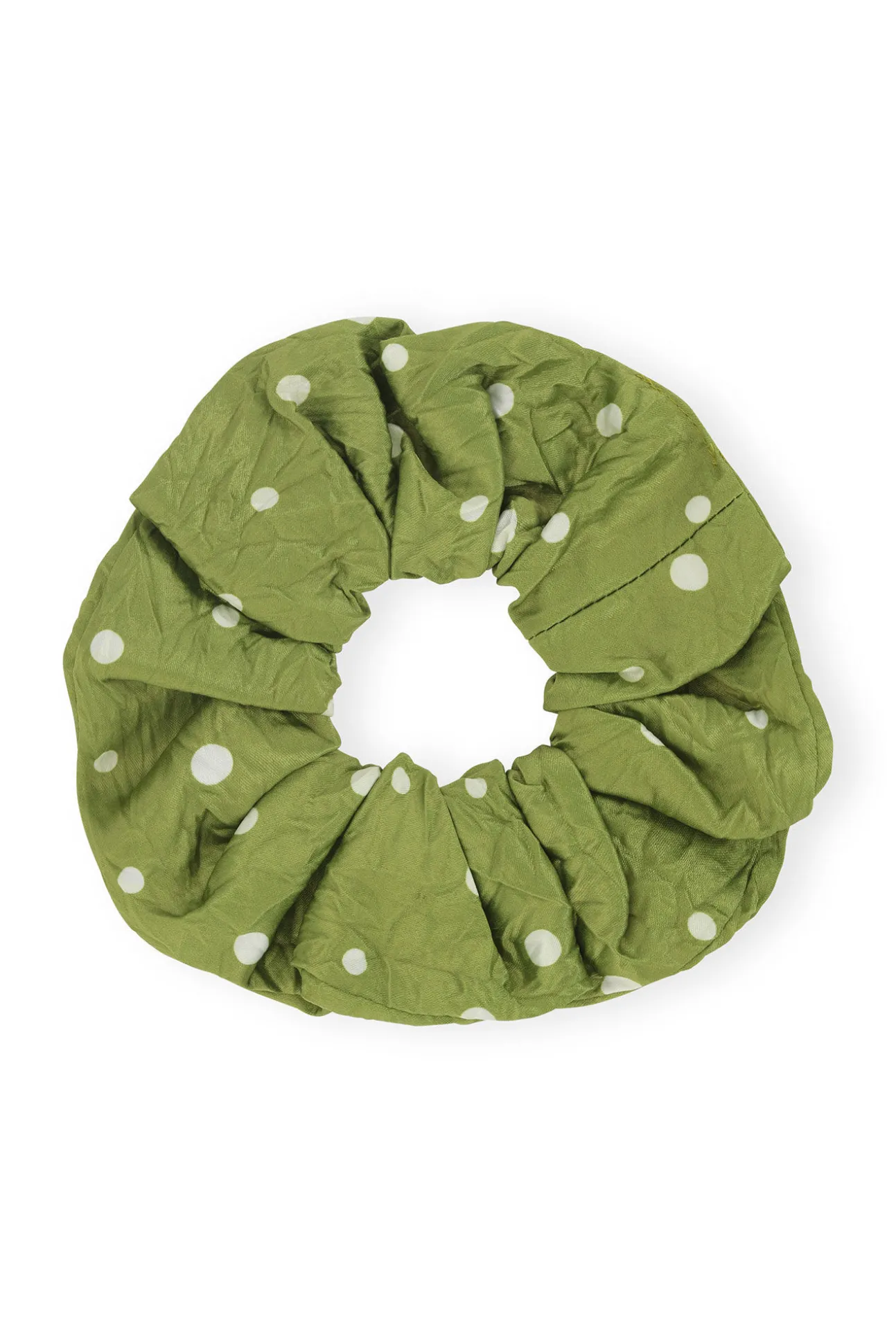 Online GANNI Crinkled Satin Scrunchie Going Green