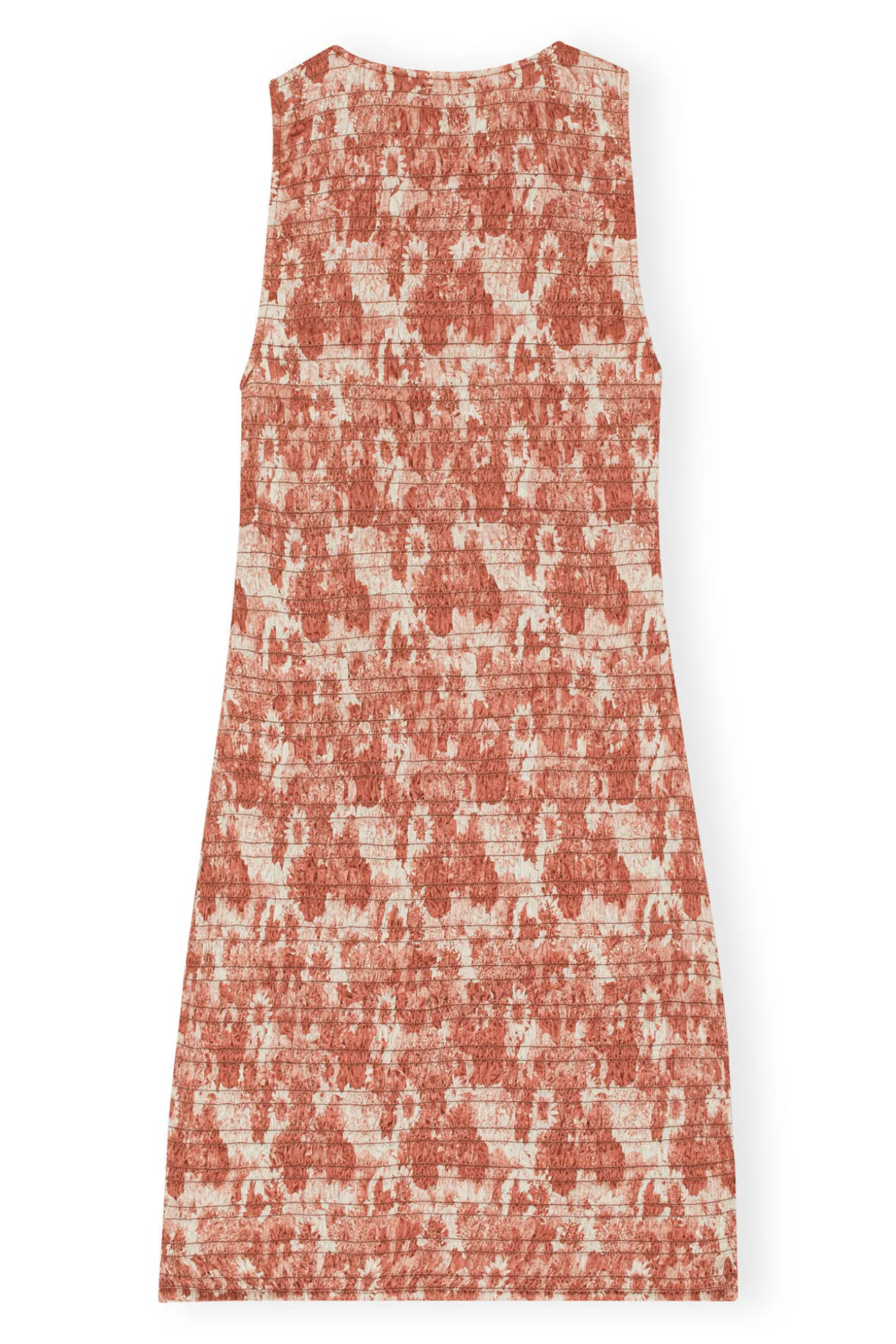 Clearance GANNI Crinkled Satin Smock Mini Dress Marsala