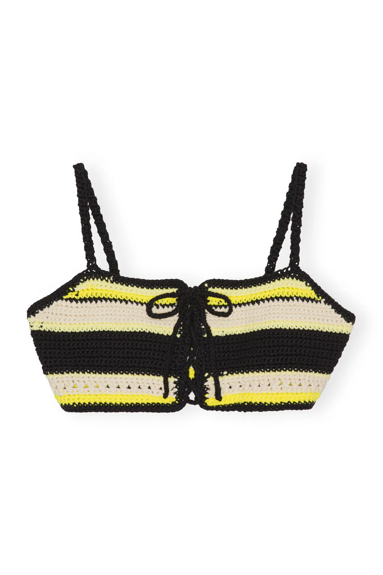 Clearance GANNI Crochet Bandeau Bikini Top Golden Kiwi