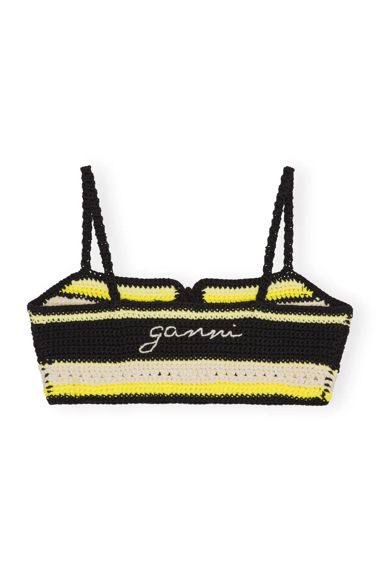 Clearance GANNI Crochet Bandeau Bikini Top Golden Kiwi