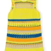 Clearance GANNI Crochet Cover Up Tunic Golden Kiwi
