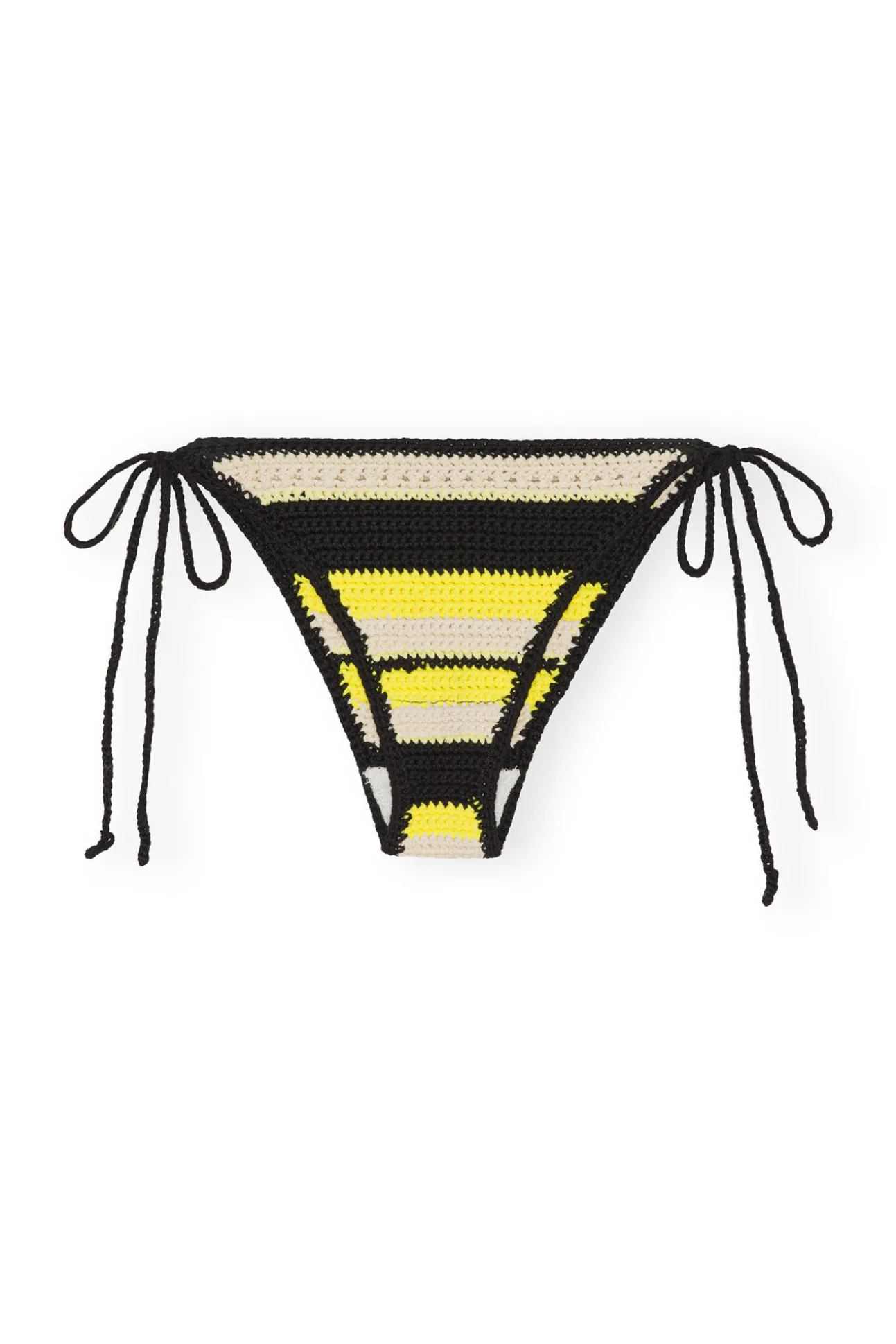 Discount GANNI Crochet String Bikini Briefs Golden Kiwi
