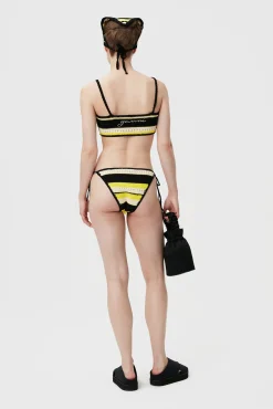 Discount GANNI Crochet String Bikini Briefs Golden Kiwi