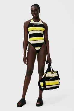 Flash Sale GANNI Crochet Tieband Swimsuit Golden Kiwi