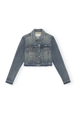 Cheap GANNI Crop-Jeansjacke Mit Gefarbten Saumen Tint Wash