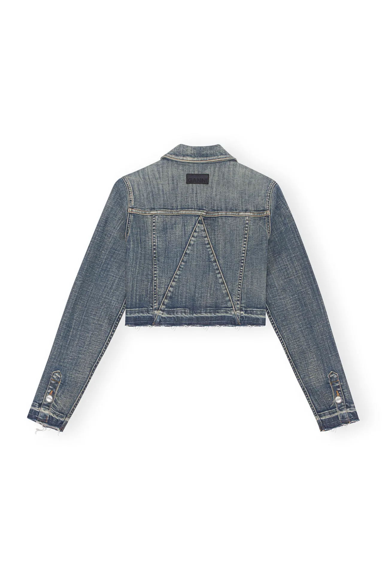 Cheap GANNI Crop-Jeansjacke Mit Gefarbten Saumen Tint Wash