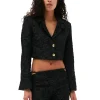 Best GANNI Cropped-Blazer Aus Stretch-Jacquard Black