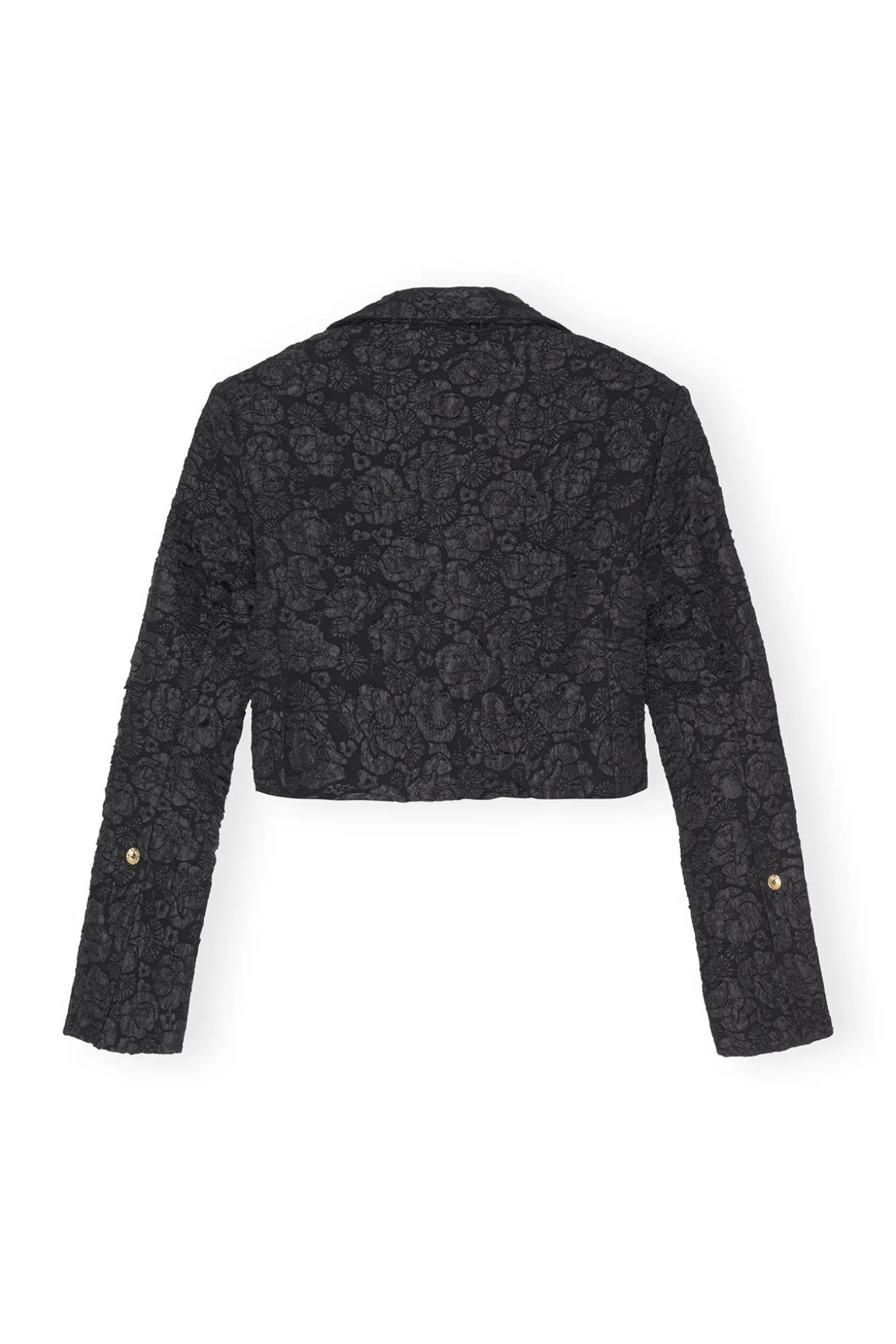 Best GANNI Cropped-Blazer Aus Stretch-Jacquard Black