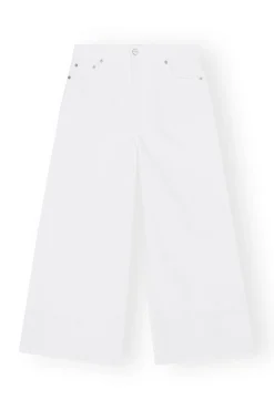 Cheap GANNI Cropped-Jeans Aus Weisem Denim Bright White